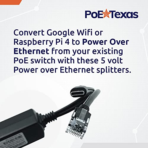 Хранене PoE Texas PoE устройства USB-C, включително Google WiFi и Raspberry Pi – за POS-системи, цифрови означения и