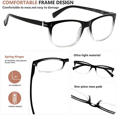 Eyekepper 5-pack Очила За четене на Модни Очила За Четене За Мъже и Жени + 3,00