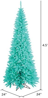Изкуствена Коледна Елха Vickerman 4,5' Аква Fir Slim, Гирлянди с подсветка Aqua Dura, Сезонен Декор За дома