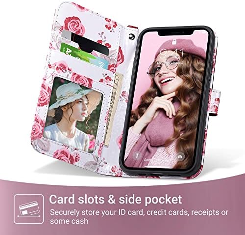 ULAK, Съвместим с iPhone 12, Чанта-портфейл за жени, за Носене-за награда от изкуствена кожа премиум-клас за iPhone 12 Pro, флип-надолу капак с държач за карти, Каишка за китката, ?