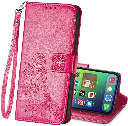 Калъф за iPhone 14 Pro Max, една Чанта-портфейл с Отделения за кредитни карти, Флип Калъф от Изкуствена Кожа за жени,