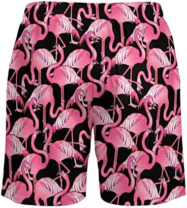 Сладък Мъжки Бански Flamingo с Компрессионной Подплата, Ластични Шорти за Сърф, Плажен Спортен Бански костюм