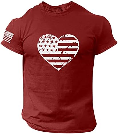 MIASHUI Спортна Тениска за Мъже, Мъжка Лятна Риза на Деня на Независимостта, Модни и Ежедневни Тениска с Принтом, Тениски