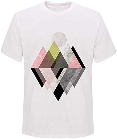 uikmnh Женска Тениска с Елегантни Ежедневни Геометрична Мека Лятна Класическа риза с кръгло деколте и Къс ръкав