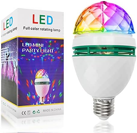 SUNETARY E26 E27 Led лампа с Въртяща се Диско-топка, 3 W RGB Крушки, Стробоскопическая Лампа, Многоцветни Променящите