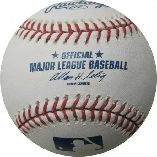 Бейзболни топки с автограф на Джош Линдблома Лос Анджелис Доджърс със синя с надпис Dodger - Бейзболни топки с автографи