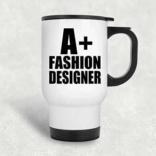 Designsify A + Моден Дизайнер, Бяла Пътна Чаша 14 грама, на Чаша от Неръждаема Стомана С Изолация, Подаръци за Рожден Ден, Годишнина, Коледа, Деня на Бащи и Майки