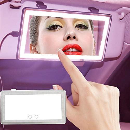Автомобилно Огледало на сенника Smart Touch, 2-цветно Огледало За грим с подсветка, USB зареждане, компактен led Огледало За Грим, затеняющее Козметични Тоалетка