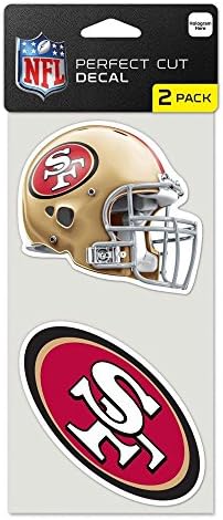 Стикер WinCraft NFL San Francisco 49ers идеална кройка (комплект от 2 броя), 4 x 4