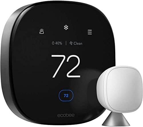 умен термостат ecobee с гласов контрол, Черен и новост 2022 година! Умен термостат Премиум-клас с Siri и Алекса, вграден в монитор на качеството на въздуха и интелигентен с?