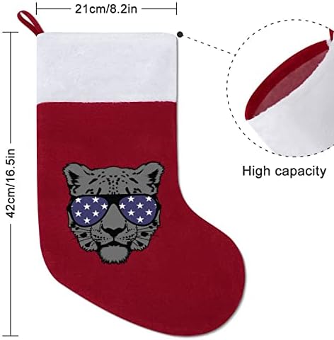 Страхотни Черни Леопардовые Коледни Чорапи-Чорапи с Плюшено Камина, Висящи за Домашен интериор Елхи