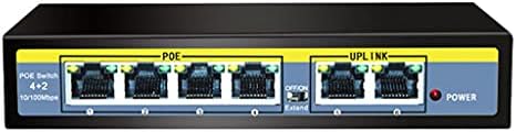 UOEIDOSB 52V 6-портов switch POE 410/100 Mbps Port POE + 210/100 Mbps порт 250 м Прехвърляне 802.3 AT/AF 1.2 Gbit/s (цвят: както е показано, размер: един размер)
