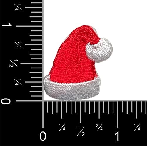 1 Инч е Малка /Мини-Коледна Шапка на Дядо Коледа - Бродирани Желязо Заплатке