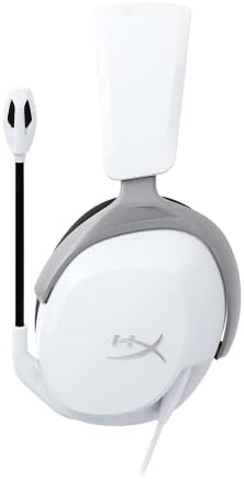 HyperX Cloud Stinger 2 Core - Детска слушалки за Playstation, лека носи етикет за услугата слушалки с микрофон, функция на завъртане за изключване на звука, 40-мм водачи - Бели