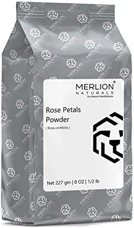 Прах от розови листенца от Merlion Naturals | Rosa centifolia | Храни | идеален за косата и лицето (8 унция)