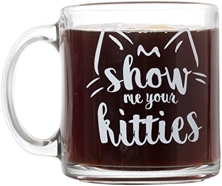 Ръчно Бухал, Покажи Ми Своите Kitties, Забавна Чаша - Стъклена Двустранен Кафеена Чаша за Чай