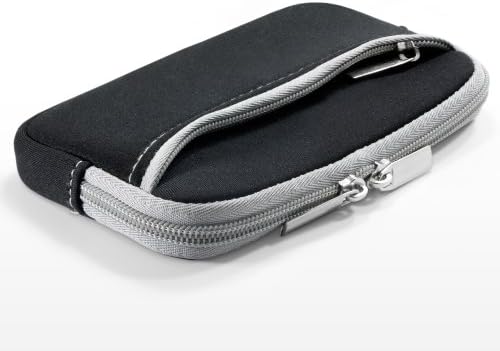 Калъф BoxWave за Alcatel A50 (Case by BoxWave) - Мек гащеризон с джоб, Мека чанта, Неопреновый чанта, Джоб на ръкава за Alcatel A50 - Черно jet black с сива тапицерия