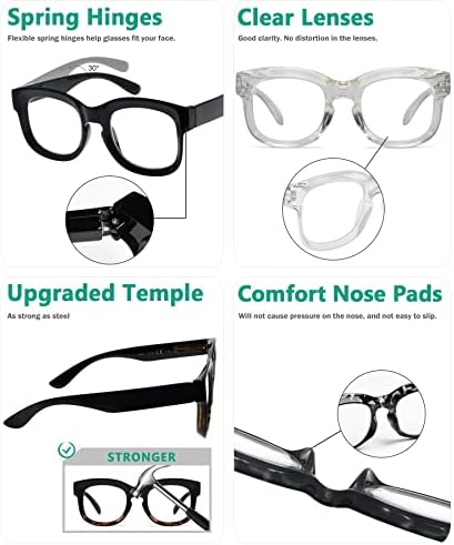 Eyekepper 4 Опаковка Точки в голям рамки за Четене за Жените - Големи Очила за четене Readers