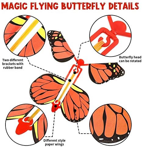 JUNBESTN Вълшебни Летящи Пеперуди 20 Опаковки Завийте Фея, Летяща Играчка, Картичка-Изненади, Вечерни Подаръци за Деца, Ученически Великденски Пълнители, Поздравителна
