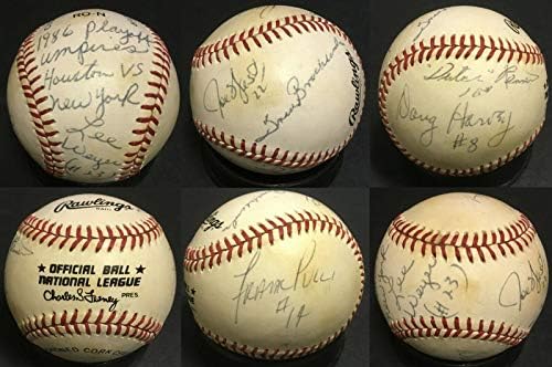 1986 Съдия NLCS Метс срещу Astros подписаха NL baseball 6 авто Ли Weier COA - Бейзболни топки с автографи