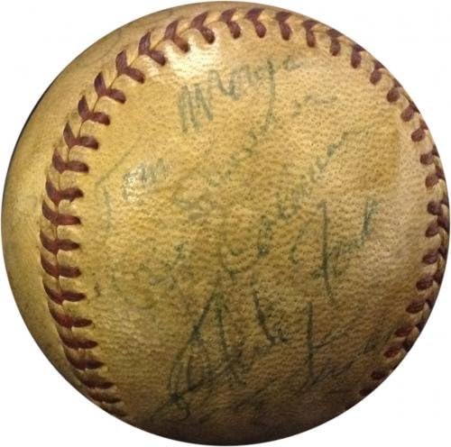 Бейзбол екип на Янкис на 1950-те Подписа на ЙОГА БЕРРА whitey Ford Риццуто Авто CBM - Бейзболни Топки С Автографи