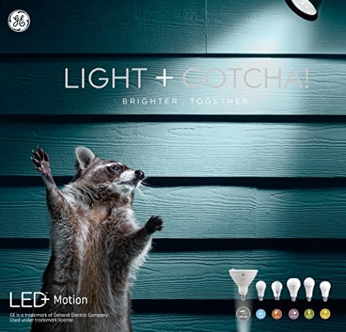 Led лампи на GE Lighting LED + С датчик за движение, Защитна Светлина, Топла Бяла светлина, Стандартни лампи А21 (2 опаковки)