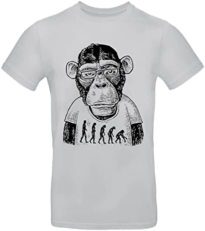 UBST / Летни мъжки тениски с къс ръкав и принтом улицата маймуни-Шимпанзета, Тениски с кръгло деколте, Ежедневни тениски обичайното намаляване на