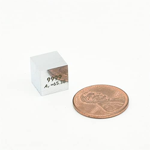 Полиран Елементарен Куб Твърди Метални Кубчета плътност с Акрилна кутия за обучение на събиране на елементи (0,39 инча,