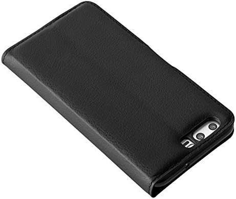 Калъф-за награда Cadorabo, съвместим с Huawei P10 Plus, цвят Oxid Black - с магнитна закопчалка, функция поставки и отделения за карти в Чантата си Etui Cover, калъф от изкуствена кожа с п
