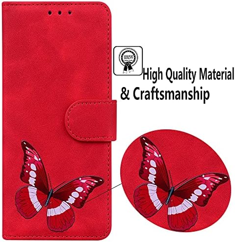 Чанта-портфейл Monwutong за телефон Motorola Moto G72, с отпечатан във формата на пеперуда, На Допир устойчив на удари Калъф от Изкуствена кожа с Магнитна закопчалка и отделени?