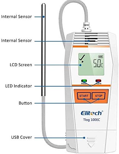 Криогенный точност ръководят сверхнизкотемпературный USB-регистратор на данни (диапазон: от -121 °F до 302°F) за ваксините, фармацевтични продукти, хладилни вериги, логи