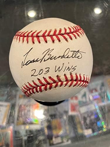 Лу Бердетт Милуоки Брейвз е Спечелил 203 Победи В бейзбола с един подпис Jsa Authentic - Бейзболни топки с автографи