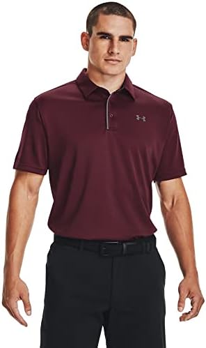 Мъжки топка за голф Under Armour Tech Golf, Polo, Бордо (609)/Графит, X-Large Tall